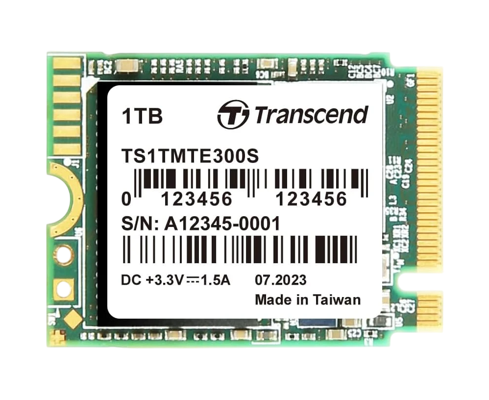 SSD Transcend MTE300 S (TS1 TMTE300 S), 1 TB, 3 D TLC NAND, M.2 2230 ,PCI-E 4x R/W - 2000/1650 MB/s