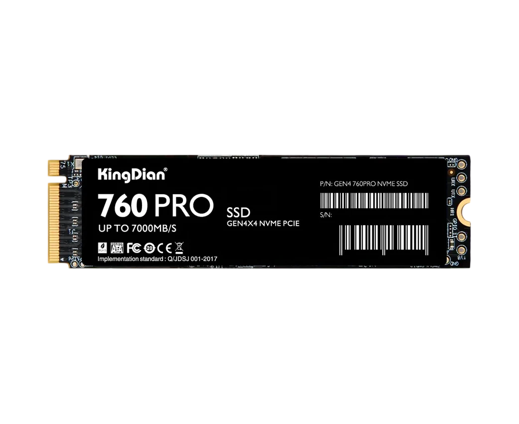 SSD King Dian G48 760 Pro (G48 760 Pro NVME M.2-2 TB) 2 Tb, M.2 2280, PCI-E 4.0 x4, 7000/6500 M Bs, NV Me, 1200 TBW