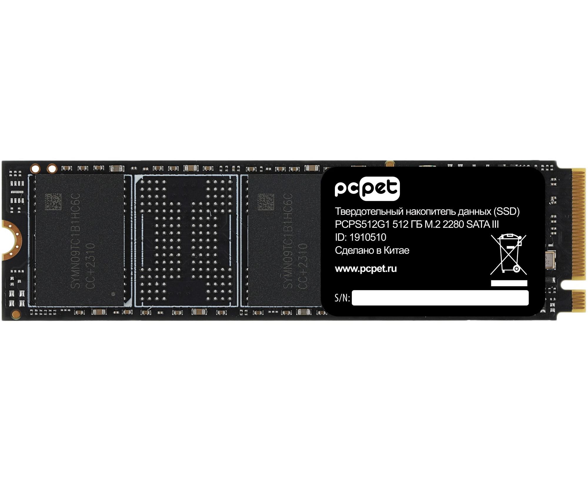 SSD PC Pet PCPS512 G1 SATA III 512 Gb M.2 2280 Oem