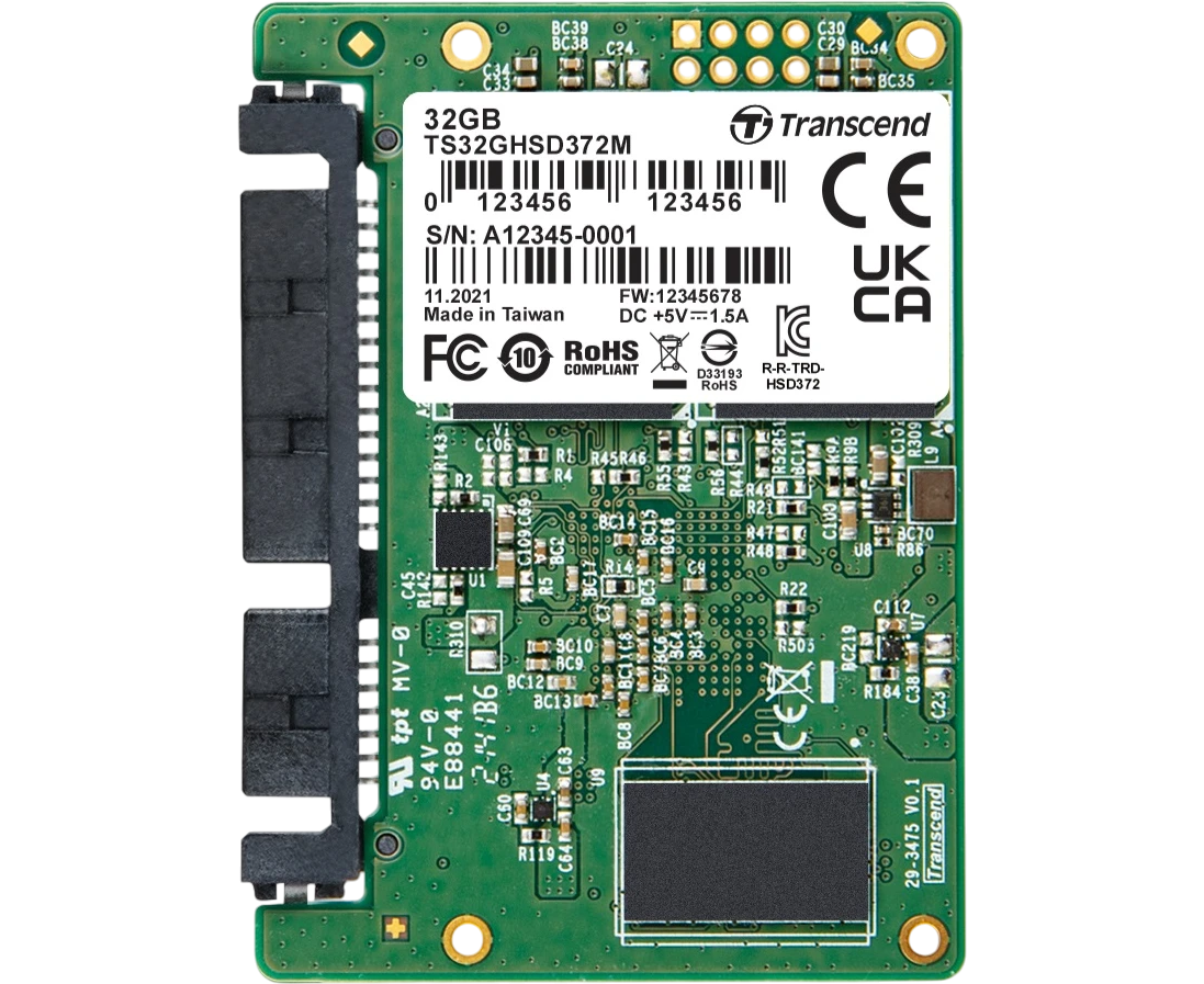 SSD Transcend HSD372 M (TS32 GHSD372 M) 32 Гб, Half-Slim SATA III MLC, темп. режим от 0 С до +70 С