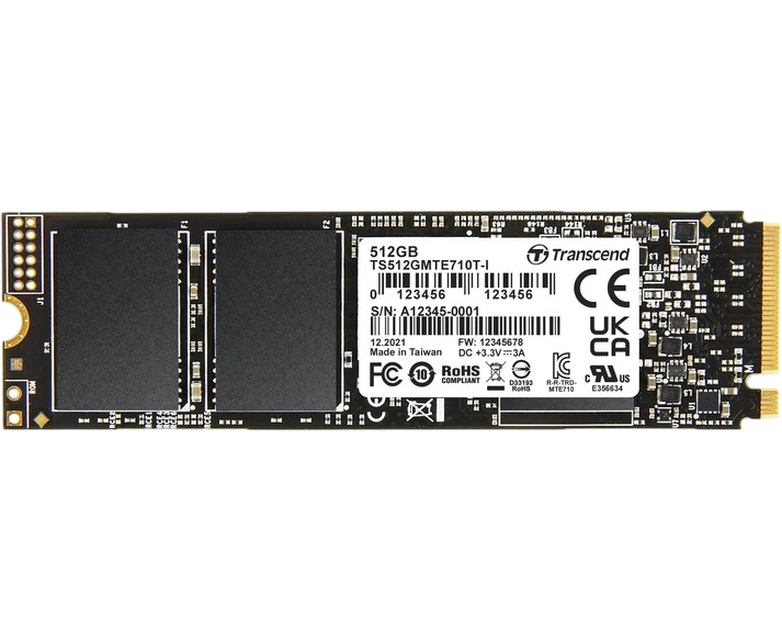 SSD Transcend MTE710 T 512 Гб (TS512 GMTE710 T-I), M.2 2280, PC Ie Gen4x4, M-Key, 3 D TLC B.i CS5, темп. режим от -40 С до +85 С