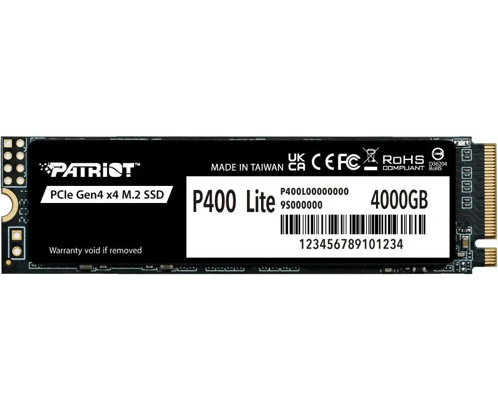 SSD Patriot P400 P400 LP4 KGM28 H 4 ТБ, M.2 2280, PC Ie 4.0 x4