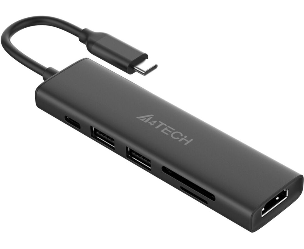 Разветвитель USB-C A4 Tech DST-60 C 2порт серый