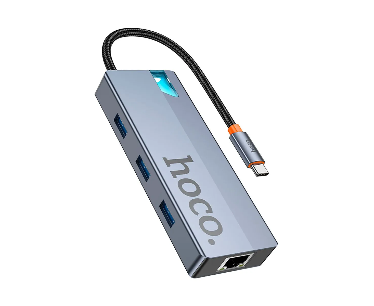 Хаб HOCO HB51 Wow 6-in-1 multi-function converter HDTV+RJ45+PD+USB3.0*3 deep space gray
