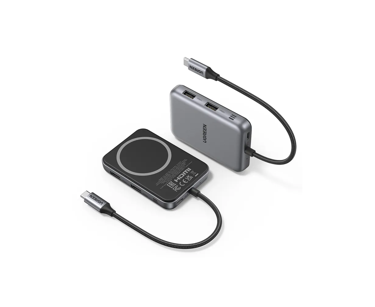Док станция UGREEN CM896 (65759) 7-in-1 4 K 60 Hz 1*HDMI 1*USB-C 2*USB-A 1*SD 1*TF Cards USB-C Hub Space Gray