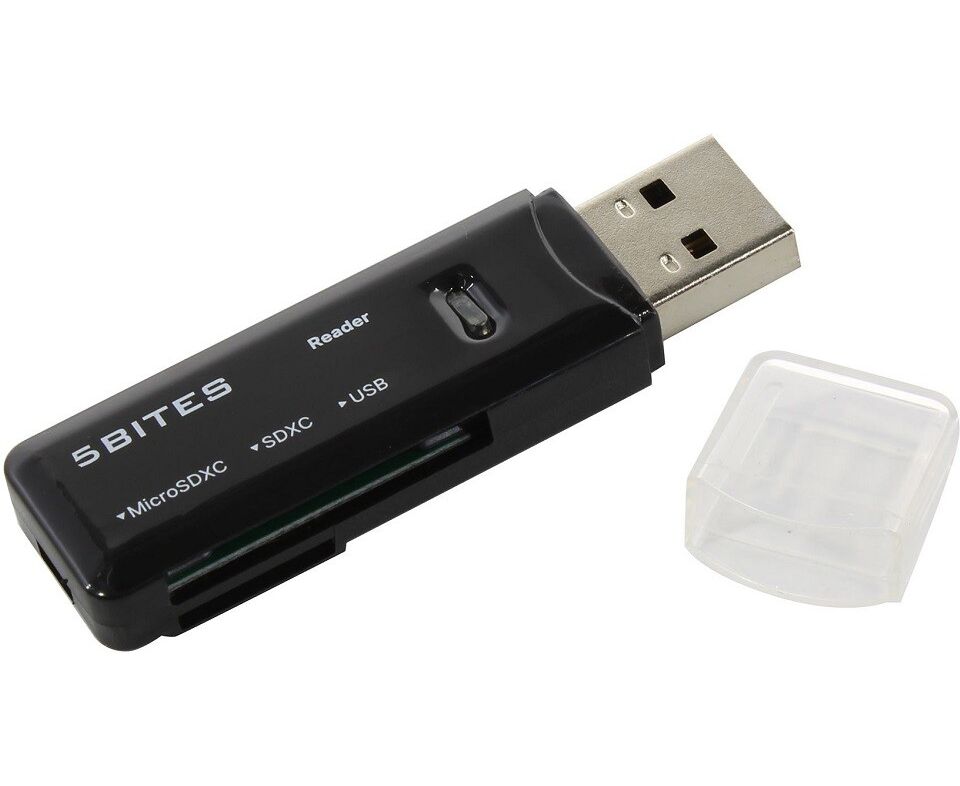 Карт-ридер 5bites RE3-200 BK USB3.0, SD, TF, USB PLUG black