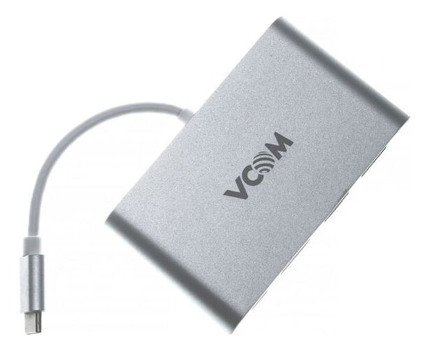 USB-концентратор VCOM CU455 USB 3.1 Type-C(M)--HDMI+USB 3.0+RJ45+PD charging (1/72)