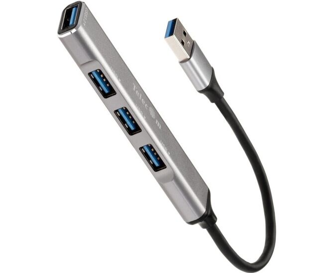 USB-концентратор TELECOM TA308 U USB 3.0--USB 3.0+3*USB 2.0, Aluminum Shell, 0.2м (1/100)