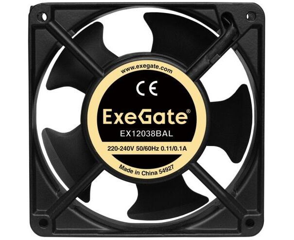 Вентилятор Exe Gate EX12038 BAL EX289017 RUS (120x120x38 мм, 2-Ball, 2700 RPM, 43d BA)
