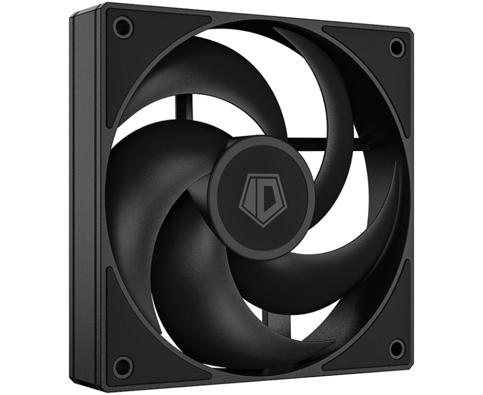 Вентилятор ID-COOLING AS-120-K 120x120x25мм (PWM, резиновые углы, черный, 300-2000об/мин, супертихий) Box