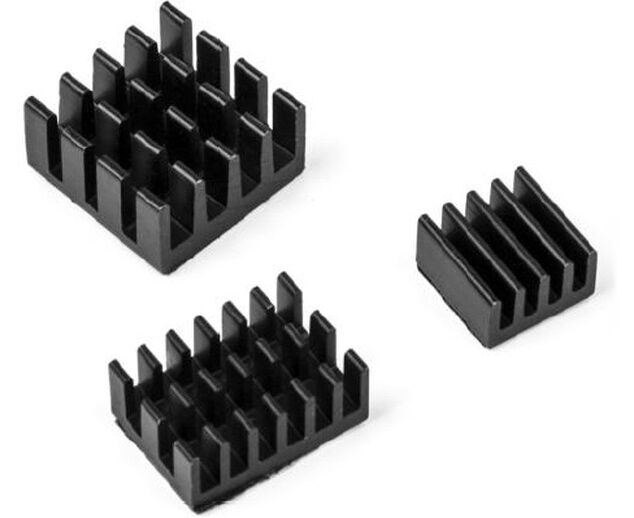 Набор радиаторов ACD RA537 Black 3 in 1 Heat Sink Set Aluminum for Raspberry Pi 4 B
