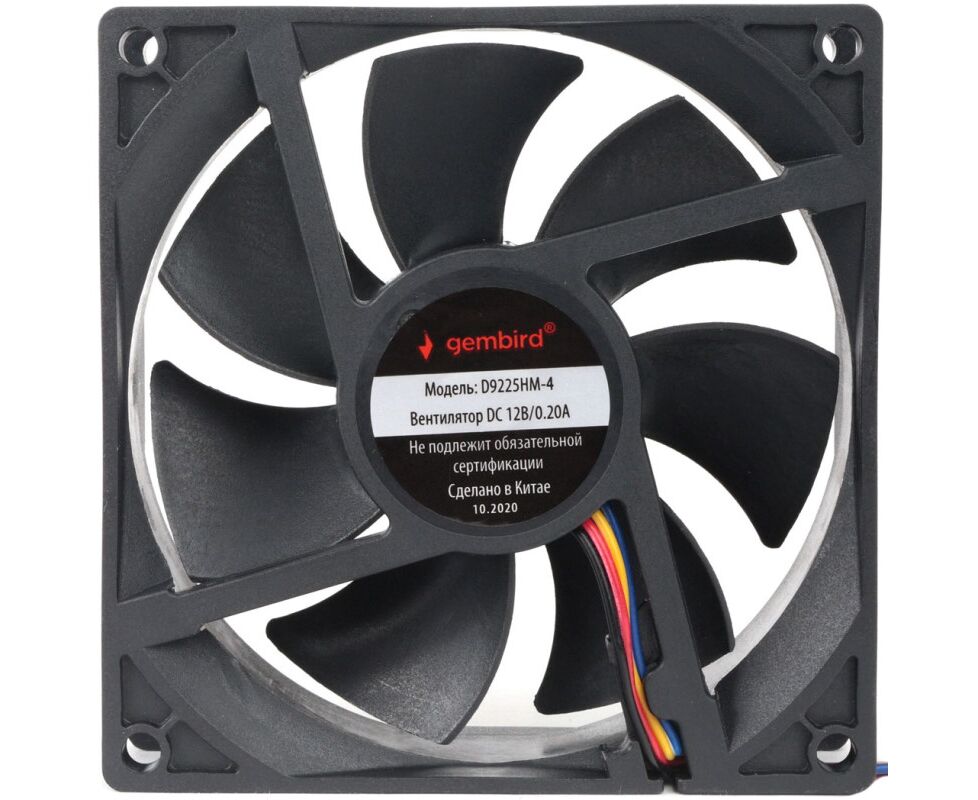 Вентилятор Gembird D9225 HM-4 92x92x25, 4 pin, провод 30 см