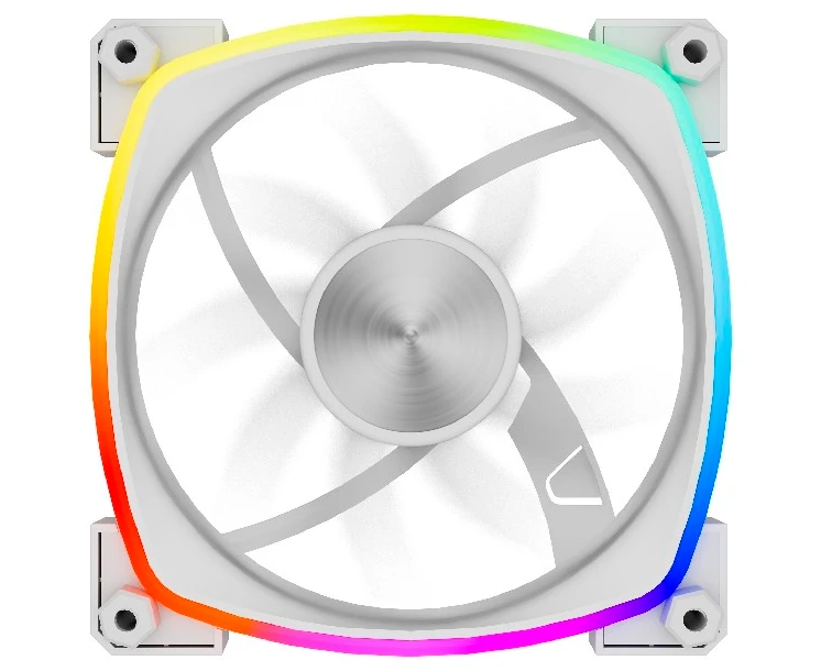 Вентилятор Powercase (M55-12 W ARGB) White 120x120x25мм (PWM, 4pin PWM (M+F)+ 3pin ARGB (M+F), 600-1800 об/мин) Bulk