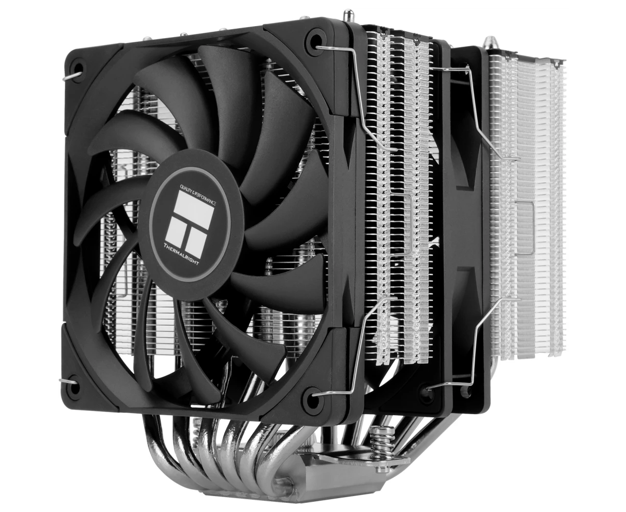 Кулер Thermalright Royal Knight 120 SE (RK120-SE) 4-pin PWM, 155mm, Ni/Cu, 6x6mm, 2x120mm, 66.17 CFM/59 CFM, 25.6d BA/26.1d BA, 1500 RPM/1800