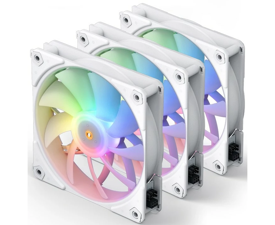 Вентилятор JONSBO ZF-120(3 in 1) White 120х 120х 25мм (ARGB LED, 500-1500об/мин, белый) Retail
