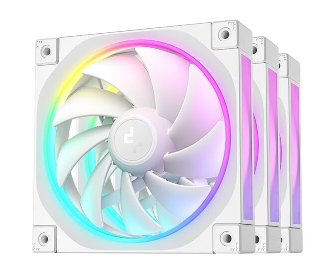 Вентилятор DEEPCOOL FL12 WH-3 in 1 120x120x25мм (PWM, ARGB, белый, 500-2150об/мин) Color Box