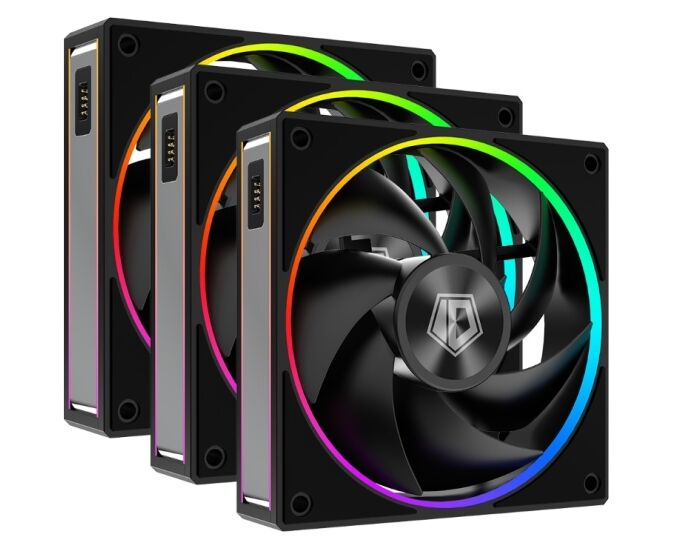 Вентилятор ID-COOLING MF-1230-ARGB-K Trio (3 in 1) 120x120x30мм (PWM, резиновые углы, ARGB, 500-2300об/мин) Box