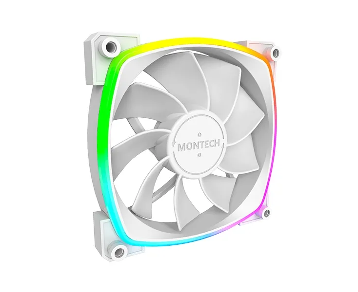 Комплект вентиляторов (3 шт.) Montech RX120 PWM Reverse White (RX120 W3 P) / 120mm, 4pin PWM, 3pin ARGB, 800-1600 RPM, 59.0 CFM, 27.0d BA, Rifle bearing
