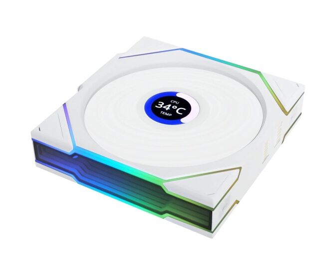 Вентилятор Lian-Li Uni Fan TL Wireless LCD 120 LCD Reverse ARGB (G99.12 RTLLCD1 W1 W.R0) 120х 124x28 белый 4-pin 31д Б Ret
