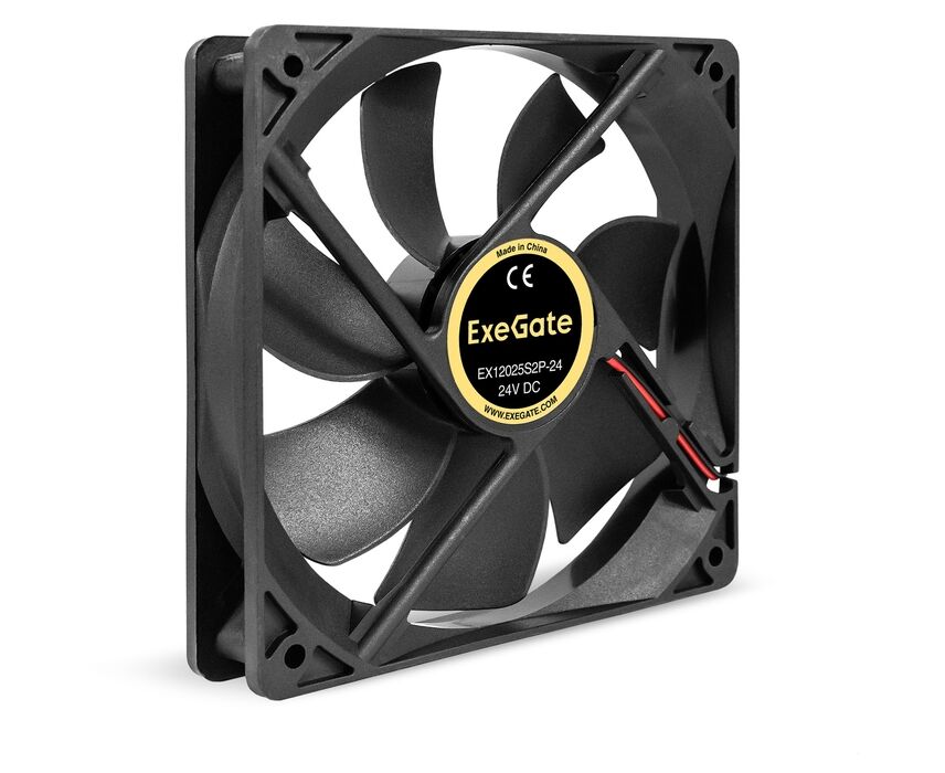 Вентилятор Exe Gate EX12025 S2 P-24 EX295210 RUS (120x120x25 мм, Sleeve bearing (подшипник скольжения), 2pin, 2100 RPM, 34.2d BA)