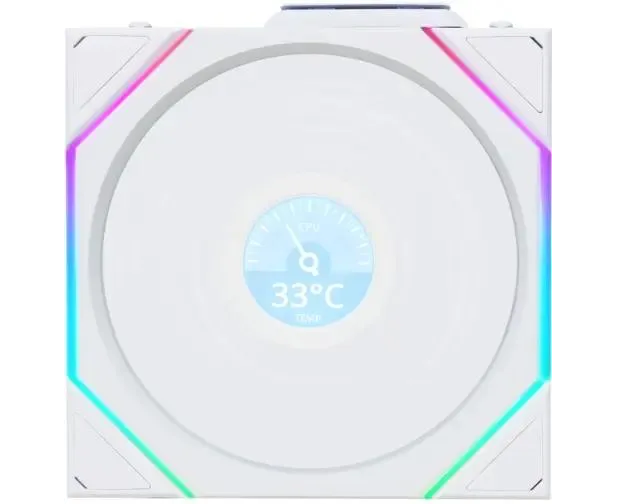 Вентилятор Lian-Li Uni Fan TL Wireless LCD 120 LCD ARGB (G99.12 TLLCD1 W1 W.R0) 120х 124x28 белый 4-pin 27д Б Ret