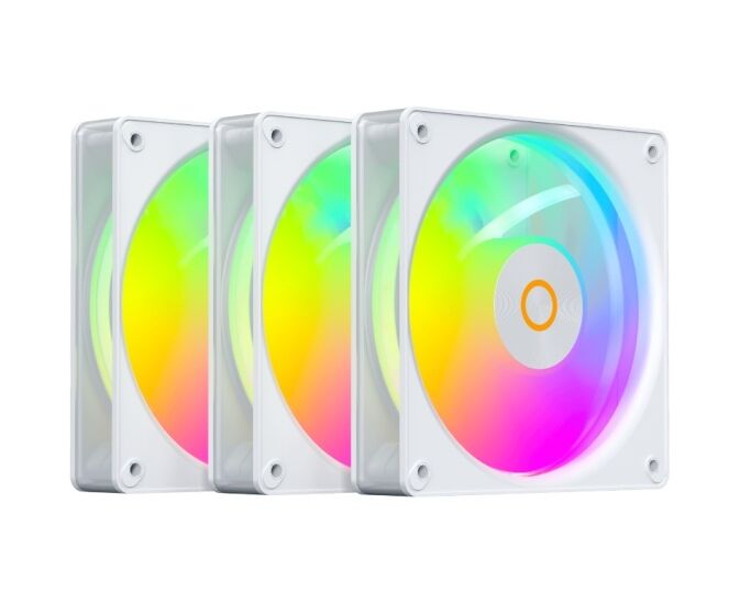 Вентилятор Ocypus Gamma F12 Elite WH ARGB Reverse Blade 3 IN 1, 120x120x25mm, 4-Pin PWM, 600-1800 RPM, 26 DBA Max, Hydro Bearing