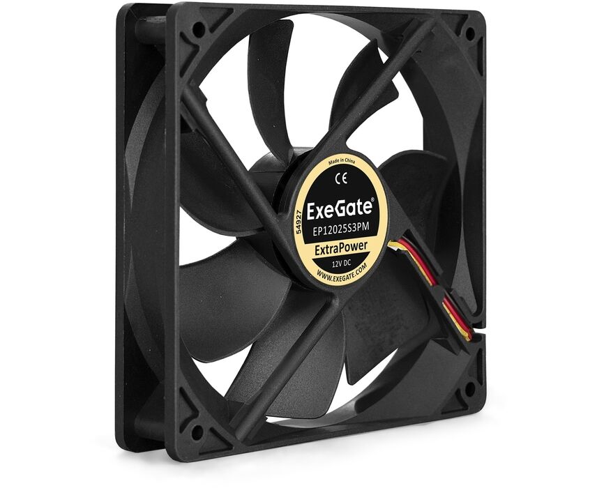 Вентилятор Exe Gate Extra Power EP12025 S3 PM EX283390 RUS (120x120x25 мм, Sleeve bearing (подшипник скольжения), 3pin+Molex, 1800 RPM, 28d BA)