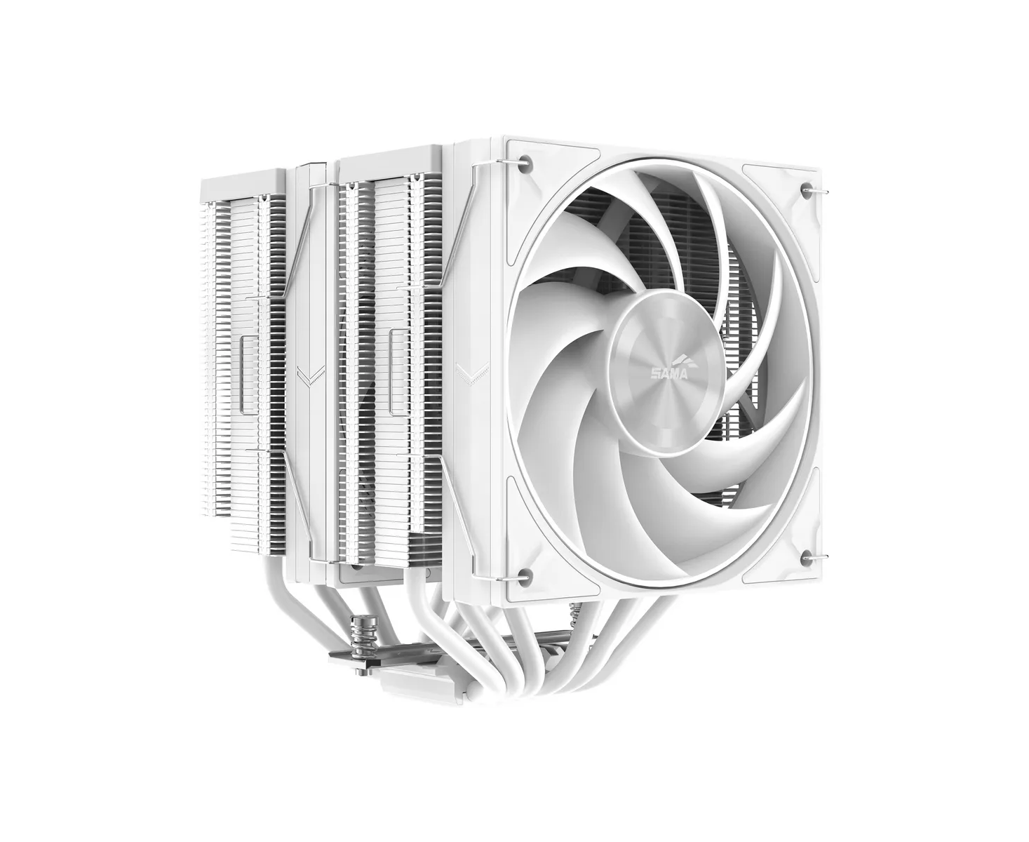 Кулер SAMA A60 W (A60-WHWNNXOX-G) (265 W, 4-pin PWM, 156.5mm, 6x6mm, 2x120mm, 78 CFM, 29d BA, 2200 RPM, S 1851/1700/1200/115 X, AM5)