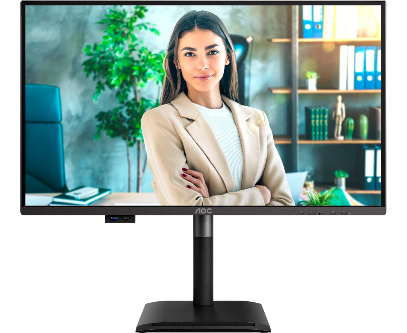 Монитор AOC Q27 P4 U Black IPS, 2560x1440, 120 Hz, 4ms, 350cd/m, 1500:1, HDMI 2.0x2, Display Port 1.2, USB HUB (3.2) USB-C PD: 15 Вт, Pivot, MM