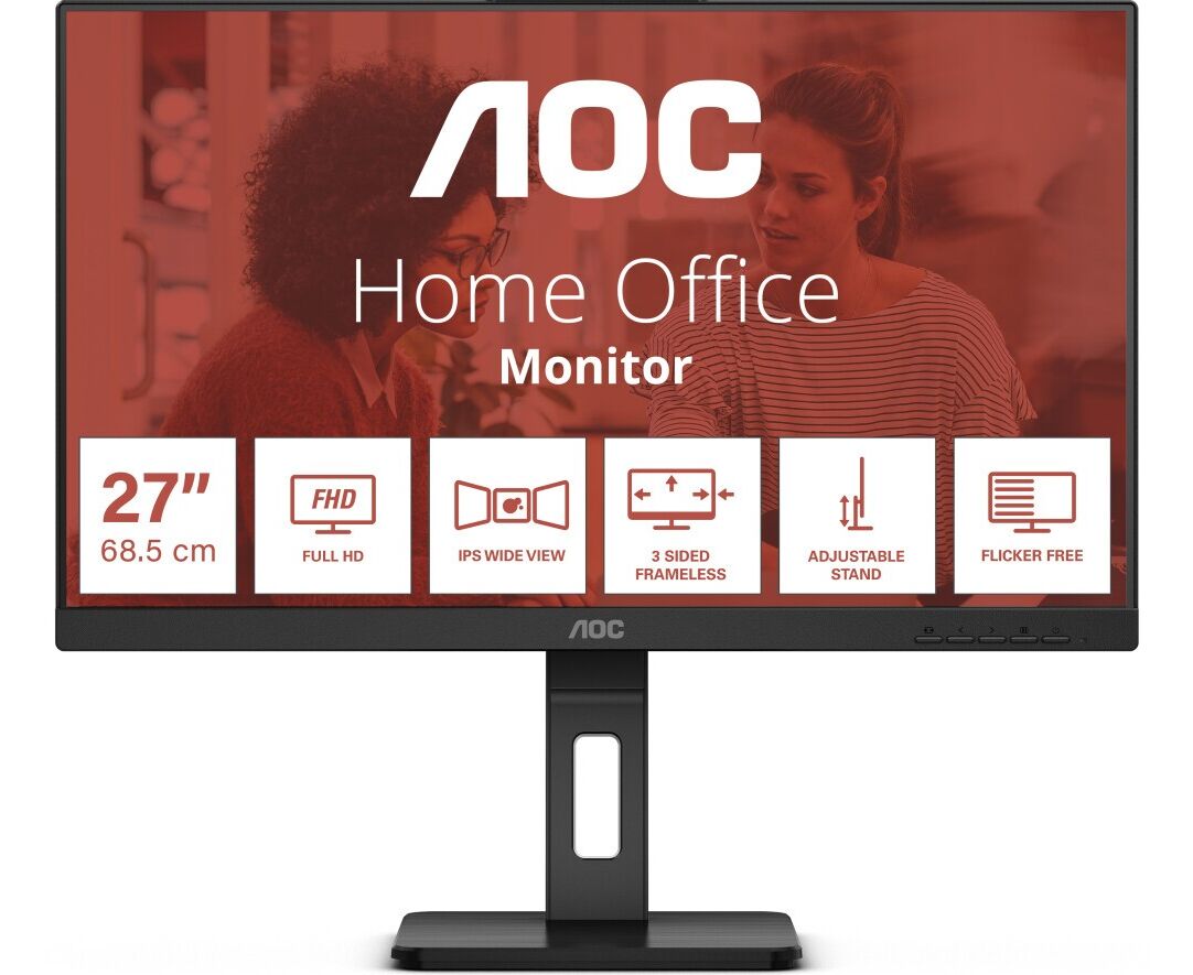Монитор AOC 27 E3 QAF Black с поворотом экрана (27" IPS, 1920x1080, 75 Hz, 4 ms, 178°/178°, 300 cd/m, 20 M:1, +HDMI 1.4,+DP)
