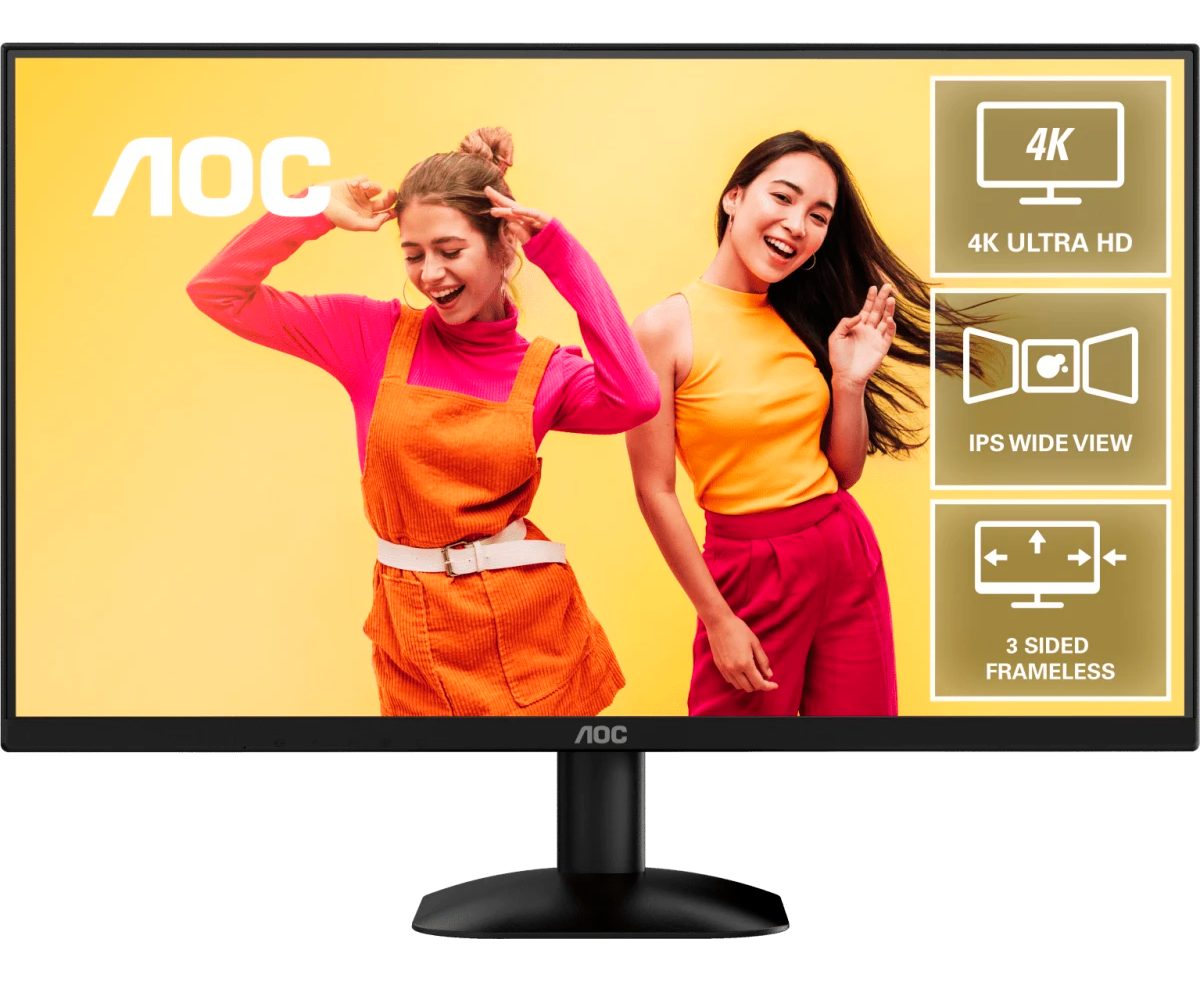 Монитор AOC U27 B35 Black 4 K, IPS, 3840x2160, 4ms, 178°/178°, 300cd/m, 20 M:1, +2x HDMI 2.0, +Display Port 1.4