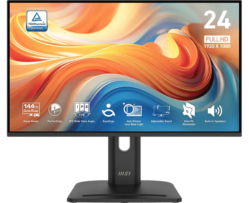 Монитор MSI PRO MP245 PG E14 (9 S6-3 PE39 M-014) Black IPS, 1920x1080, D-Sub+HDMI+DP, 1ms, 178°/178°, 300cd/m, 1500:1 (100 M:1) 144 Hz, MM, Pivot