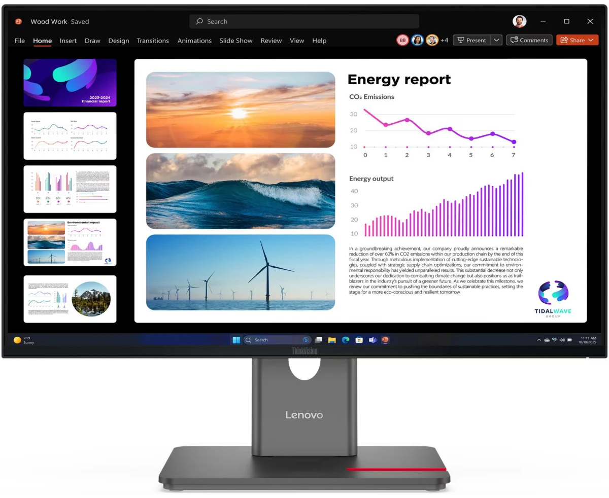 Монитор Lenovo Think Vision P24 Q-40 (64 B2 GAT1 EU) 23.8“ 16:9 QHD (2560x1440) IPS, 120 Hz, 1x HDMI 2.1 TMDS, 1x DP 1.4 (HBR2), 1x DP 1.4 Out