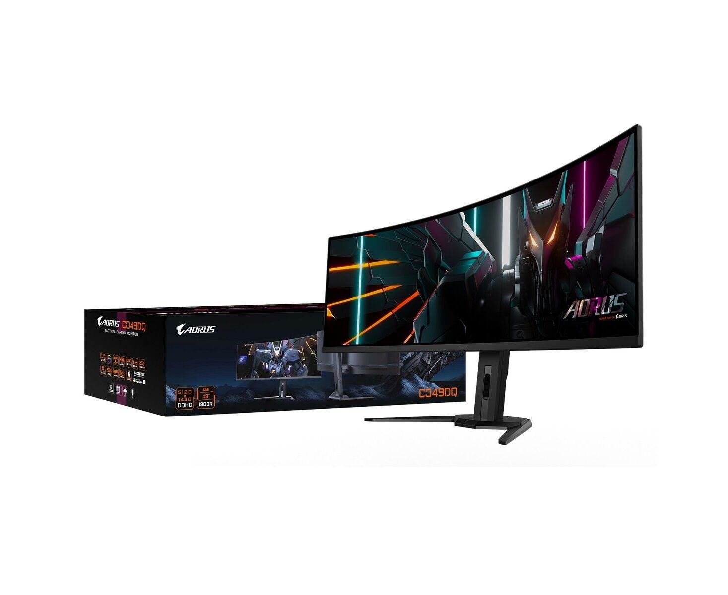 Монитор Gigabyte Aorus Gaming monitor CO49 DQ-EK Black (49" OLED, 5120x1440, HDMI+HDMI+DP+Type C, 0.03 ms, 178 /178 , 250 cd/m, 1500000:1, 2x USB3.2, 14