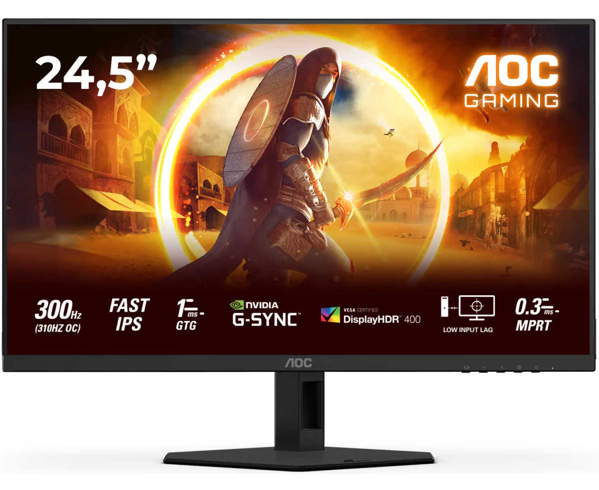 Монитор AOC 25 G4 SRE, 16:9, Fast IPS, FHD, 1ms, 400cd, 300 Hz, HDMI, DP