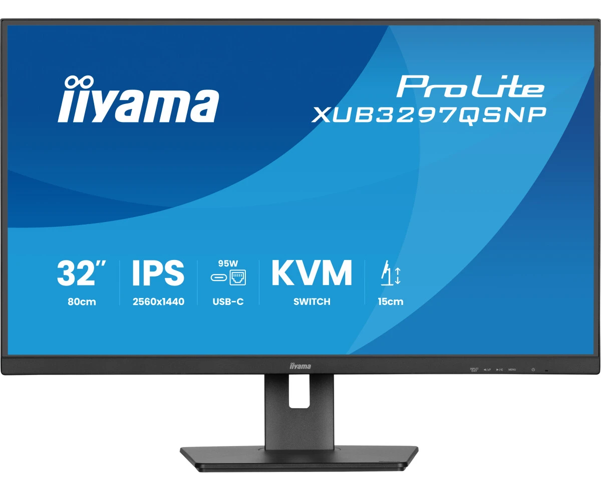 Монитор Iiyama Pro Lite XUB3297 QSNP-B1 черный IPS LED 1ms 16:9 HDMI M/M матовая HAS Piv 1000:1 350cd 178гр/178гр 2560x1440 100 Hz DP Quad 2 K (1440p)
