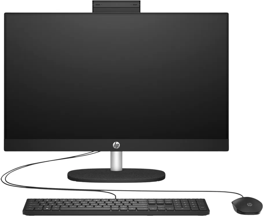 Моноблок HP 24-cr2055ci (C84 E3 EA) Full HD U5 225 U (1.7) 8 Gb SSD512 Gb Iris Xe без ОС Gbit Eth Wi Fi BT 90 W клавиатура мышь Cam черный 1920x1080