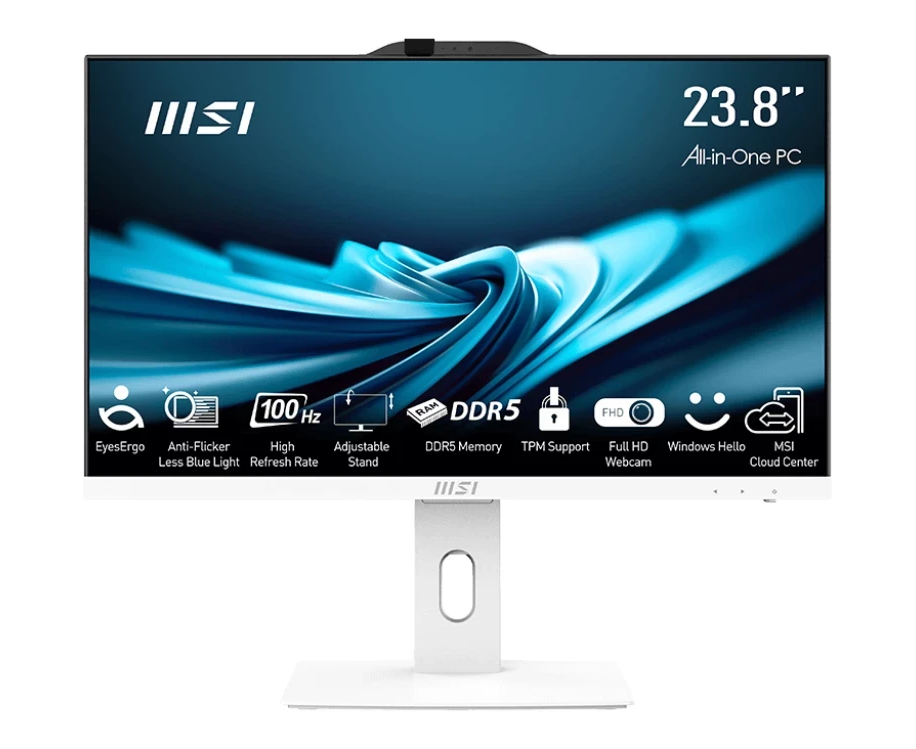 Моноблок MSI Pro AP242 P 14 M-676 XRU (9 S6-AE0622-1061) Full HD i3 14100 (3.5) 16 Gb SSD512 Gb UHDG 730 без ОС Gbit Eth клавиатура мышь Cam белый