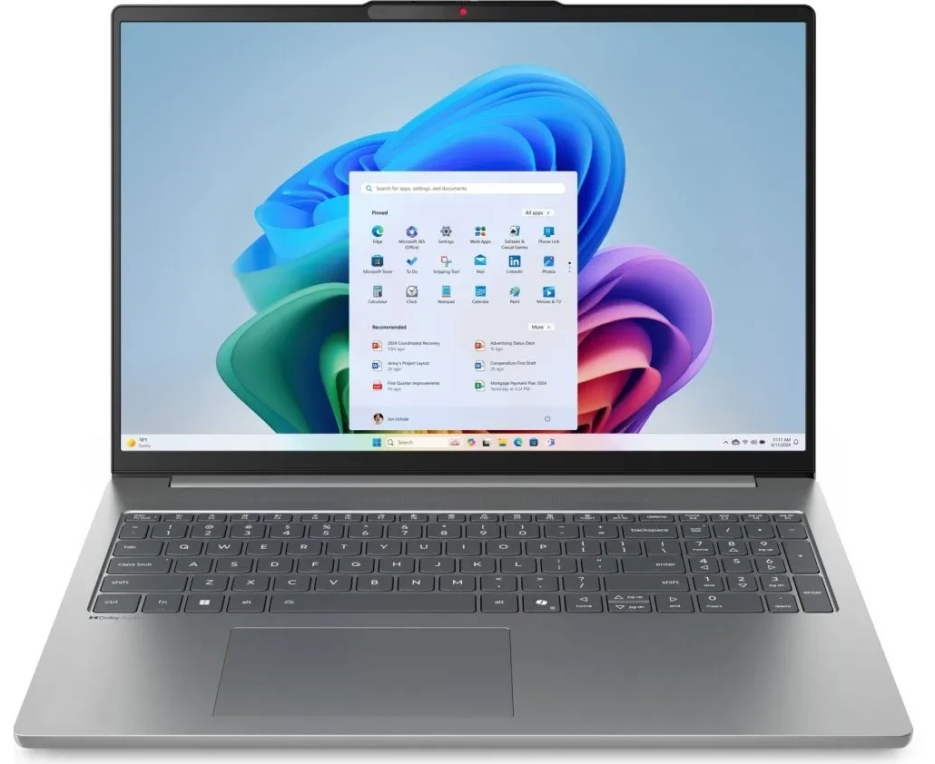 Ноутбук Lenovo Idea Pad Slim 5 16 AHP10 (83 HW000 HRK) 16"(2880x1800 OLED)/AMD Ryzen 7 8845 HS(3.8 Ghz)/16384 Mb/512 PCISSD Gb/no DVD/Int:AMD Radeon 780 M/Cam