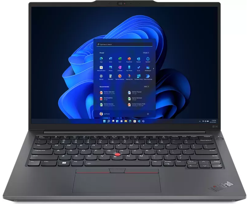 Ноутбук Lenovo Think Pad E14 G5 (21 JR005 RGQ) (1920x1200) IPS, Ryzen 5 7430 U, 16 GB DDR4,512 GB SSD, AMD Radeon, FHD+IR Cam, Wi Fi 6 802.11ax 2x2+BT5.1,F