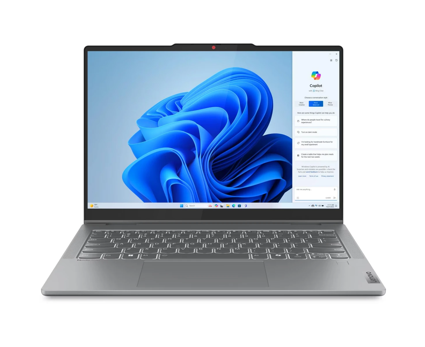 Ноутбук Lenovo Idea Pad 5 14 IRH9 (83 KX007 XRK) Core i5 13420 H 16 Gb SSD1 Tb Intel UHD Graphics 14" IPS Touch WUXGA (1920x1200) без ОС grey Wi Fi BT Cam