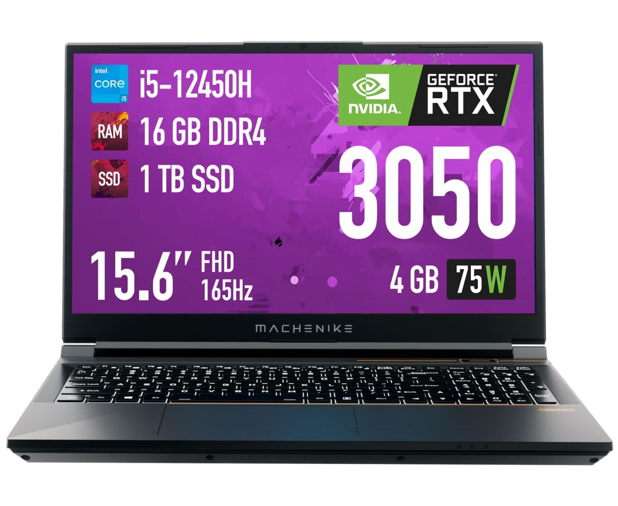 Ноутбук Machenike S15 Quazar (JJ00 GB00 FRU) 15.6" Intel Core i5 12450 H 2.0 ГГц 8 ядер 16 ГБ DDR4 1024 ГБ SSD M.2 Nvidia Geforce RTX3050 (4 ГБ) DOS