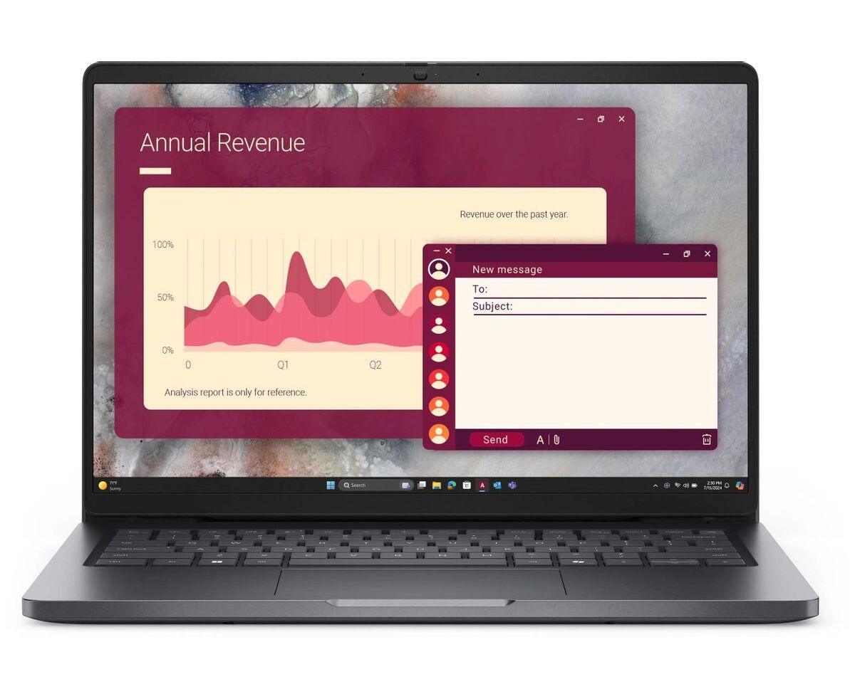 Ноутбук Dell Pro 14 (PRO14-5652) Core Ultra 5 220 U 16 Gb SSD512 Gb Intel Graphics 14" IPS FHD+ (1920x1200) Linux grey Wi Fi BT Cam