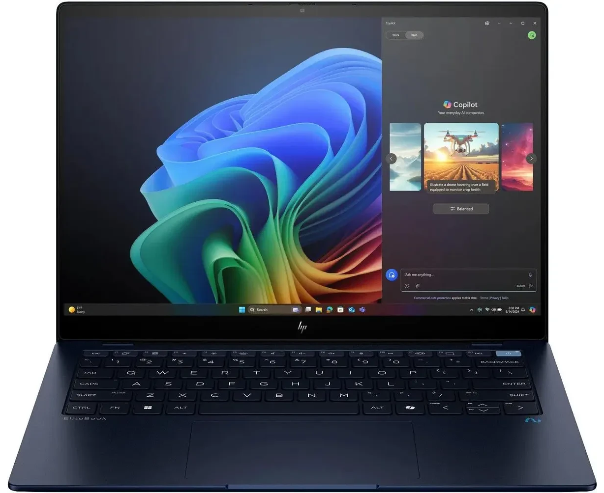 Ноутбук HP Elite Book Ultra G1q (9 M4 E3 AT-Win11 Pro) Snapdragon X Elite X1 E-78-100 32 Gb SSD1 Tb Qualcomm Adreno 14" IPS Touch 2.2 K (2240x1400) 64 dk.blue