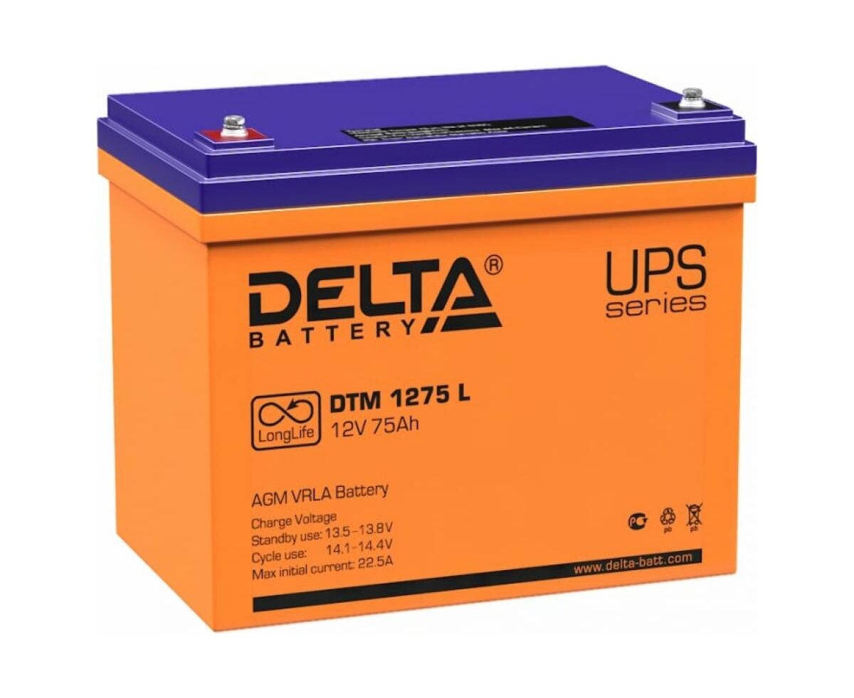 Батарея Delta DTM 1275 L (12 V, 75 Ah)