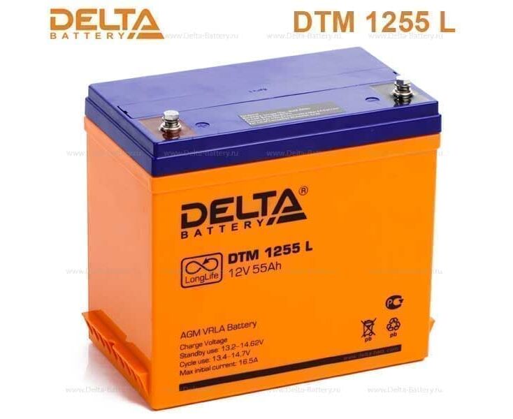 Батарея для ИБП Delta DTM 1255 L 12 В 55 Ач