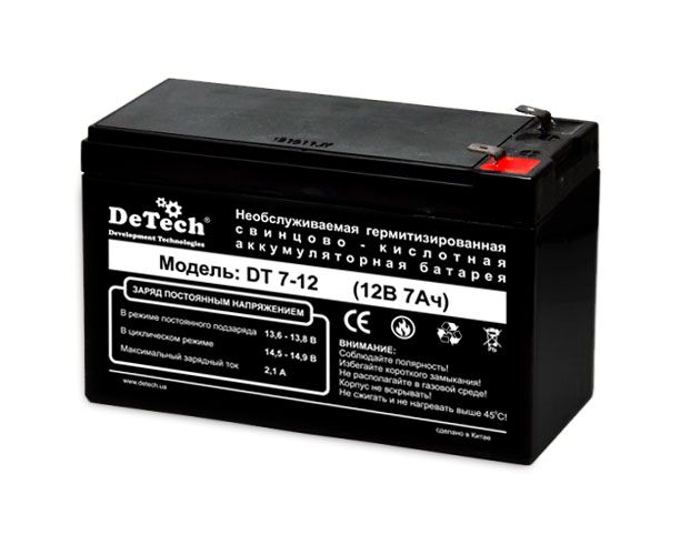 Аккумуляторная батарея De Tech DT 7-12 (12 V 7 Ah)