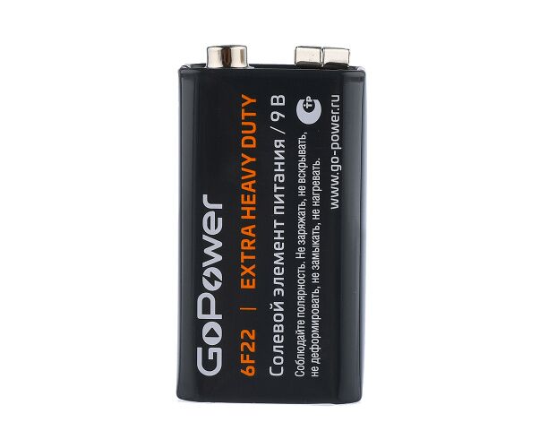 Батарейка Go Power Крона 6 F22 Shrink 1 Heavy Duty 9 V (1/10/200)