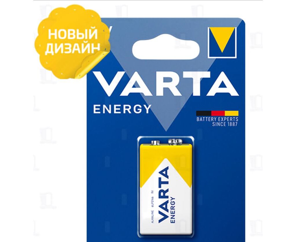Батарейка Varta ENERGY Крона 6 LR61 BL1 Alkaline 9 V (4122) (1/10/50)