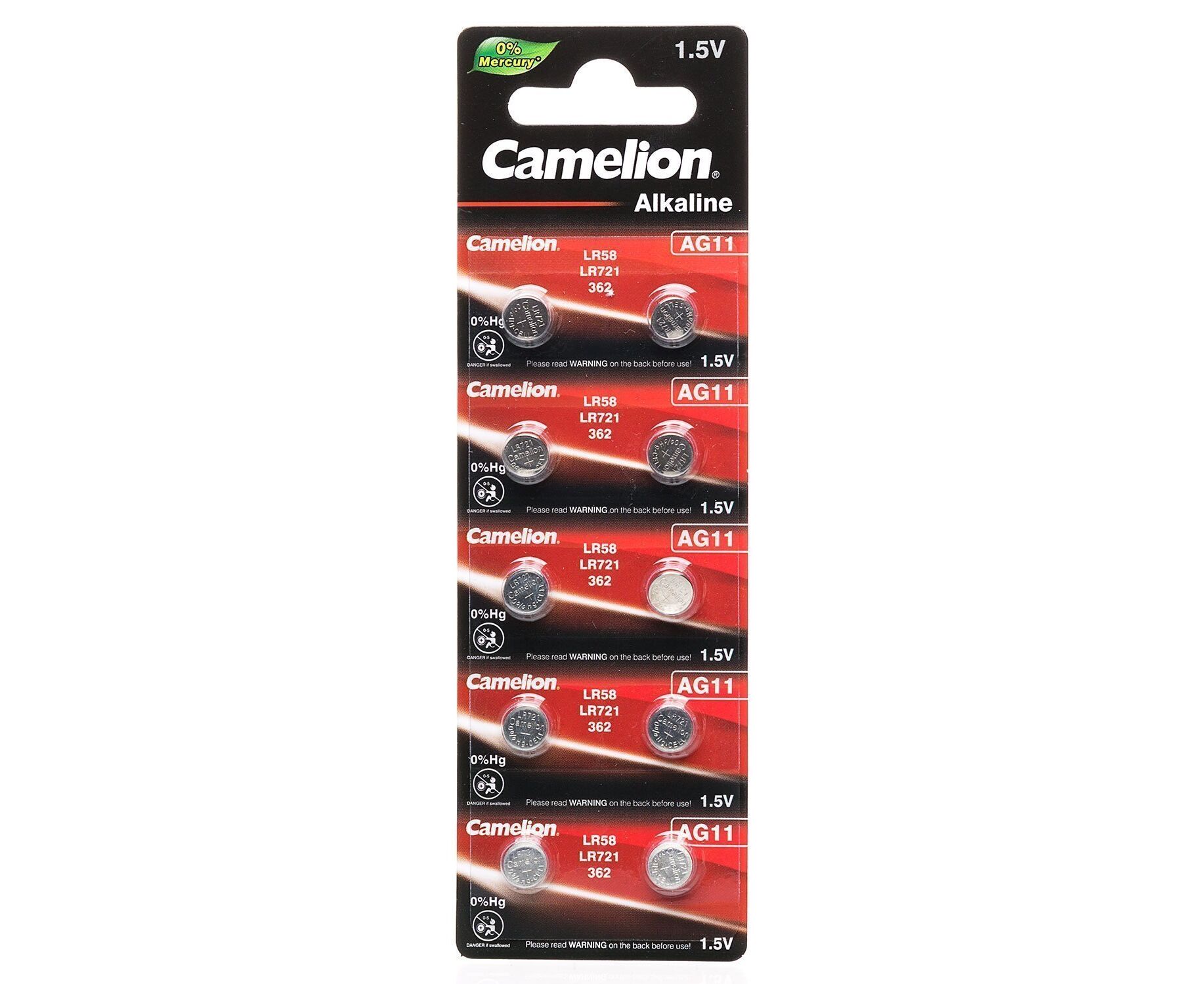 Элемент марганцево-щелочный Camelion Mercury Free G11 BL-10 (100) (3600) (205064)